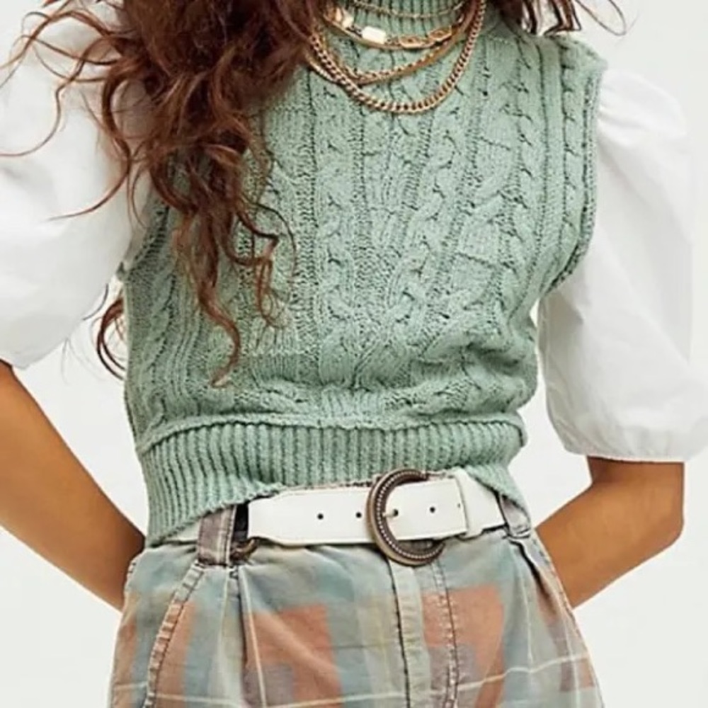 NWT Free People Quartz Cable Vest